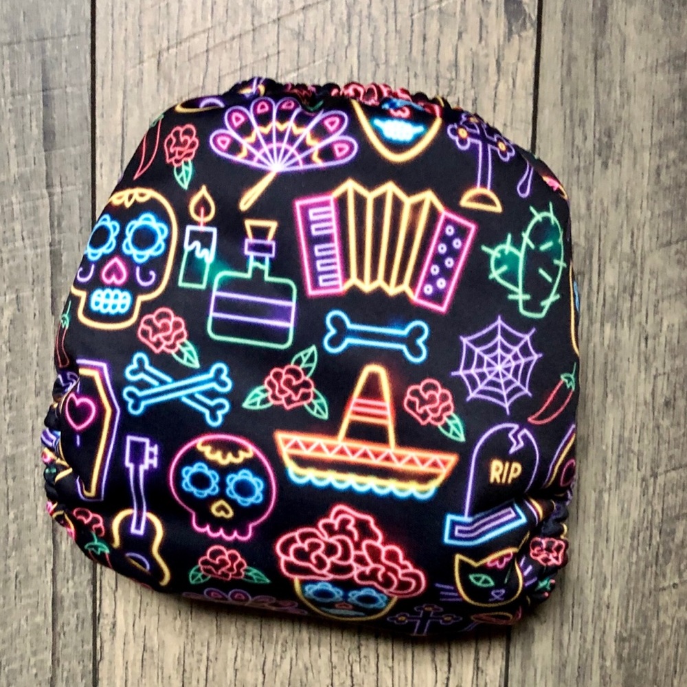 Neon Day of the Dead Exclusive MK Cloth Diaper
